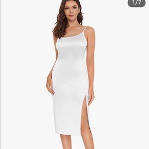 Brand New White Satin Midi